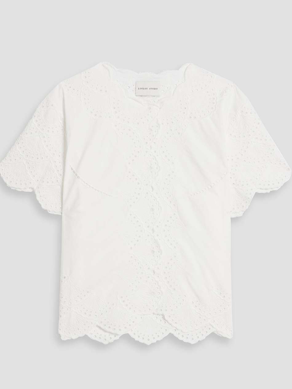 elly scalloped broderie anglaise cotton top