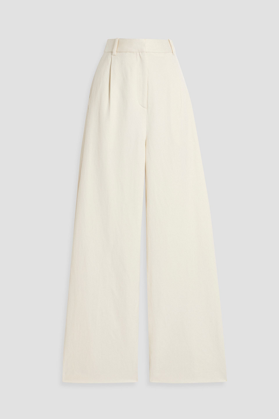 Loulou Studio Idai Cotton And Linen-blend Twill Wide-leg Pants In Ivory