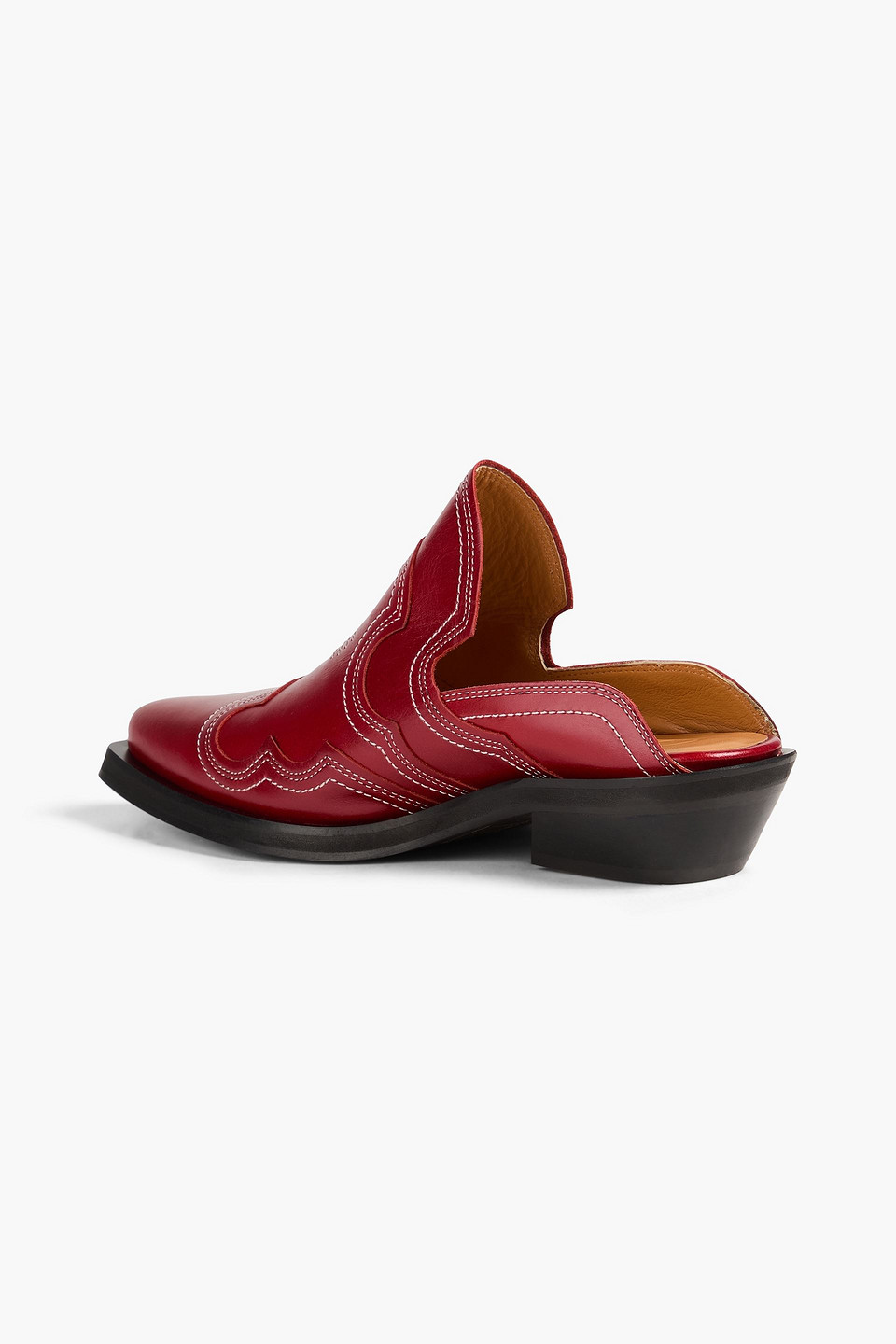  Ganni - Mules Aus Leder - Rot - Eu 36 