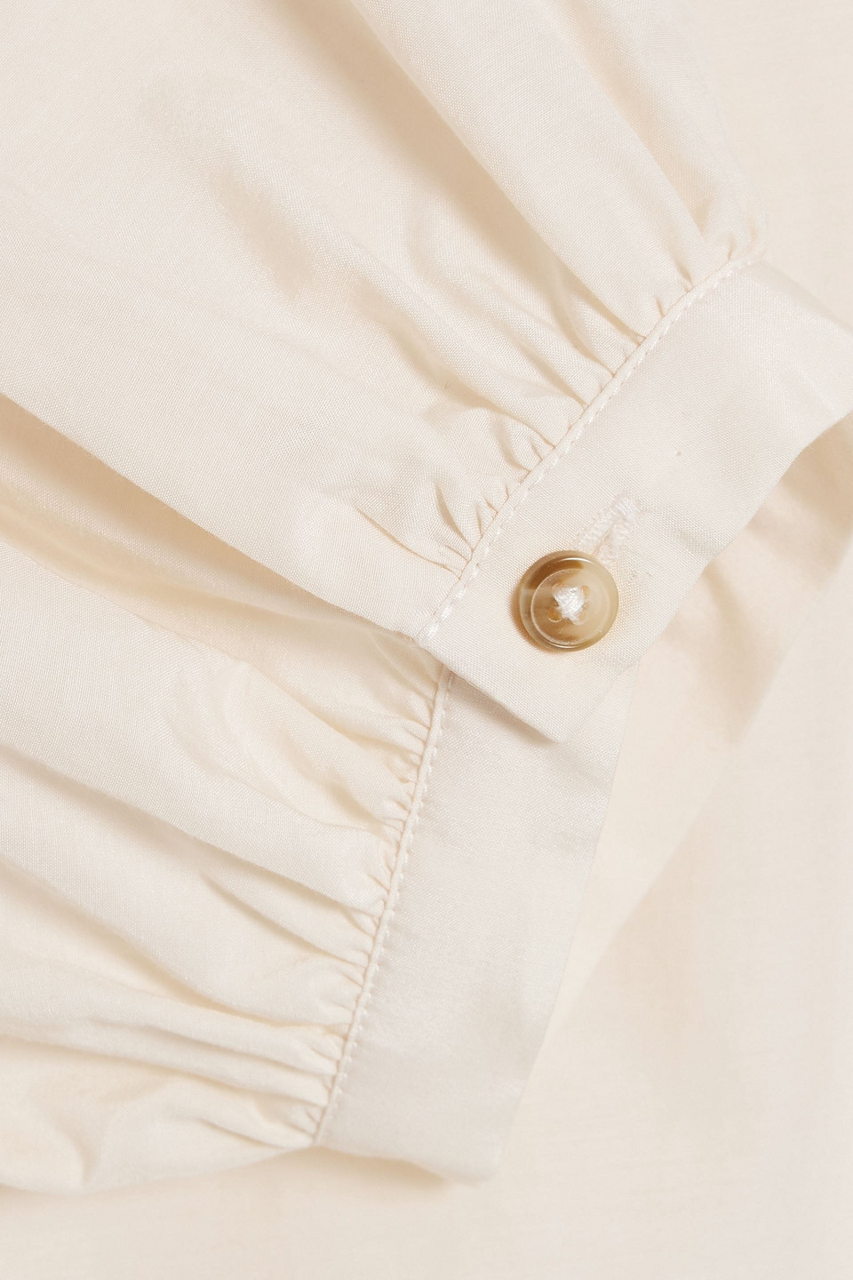 LOULOU STUDIO HERA COTTON AND SILK-BLEND MIDI SHIRT DRESS