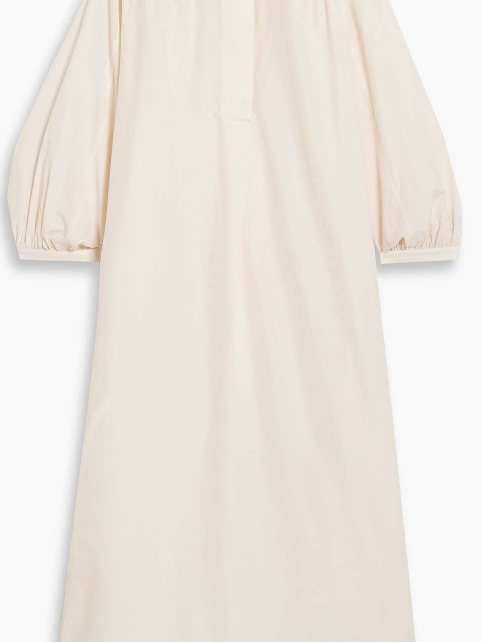 hera cotton and silk-blend midi shirt dress