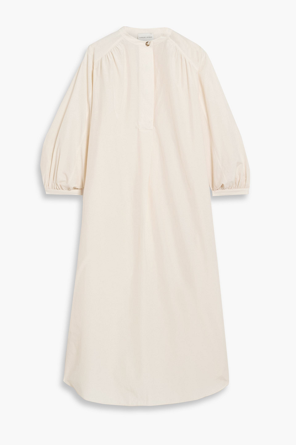 Loulou Studio Hera Cotton And Silk-blend Midi Shirt Dress In Blush