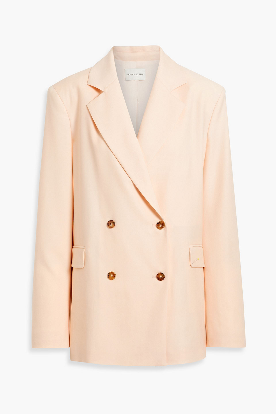 Loulou Studio Donau Double-breasted Wool-twill Blazer In Pastel Orange