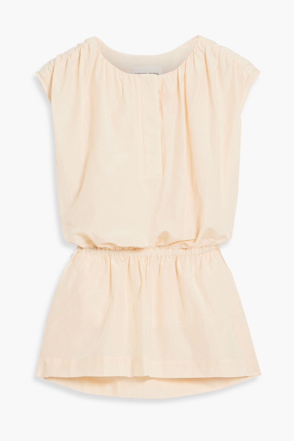 Loulou Studio Athena Cotton And Silk-blend Poplin Top In Pastel Orange