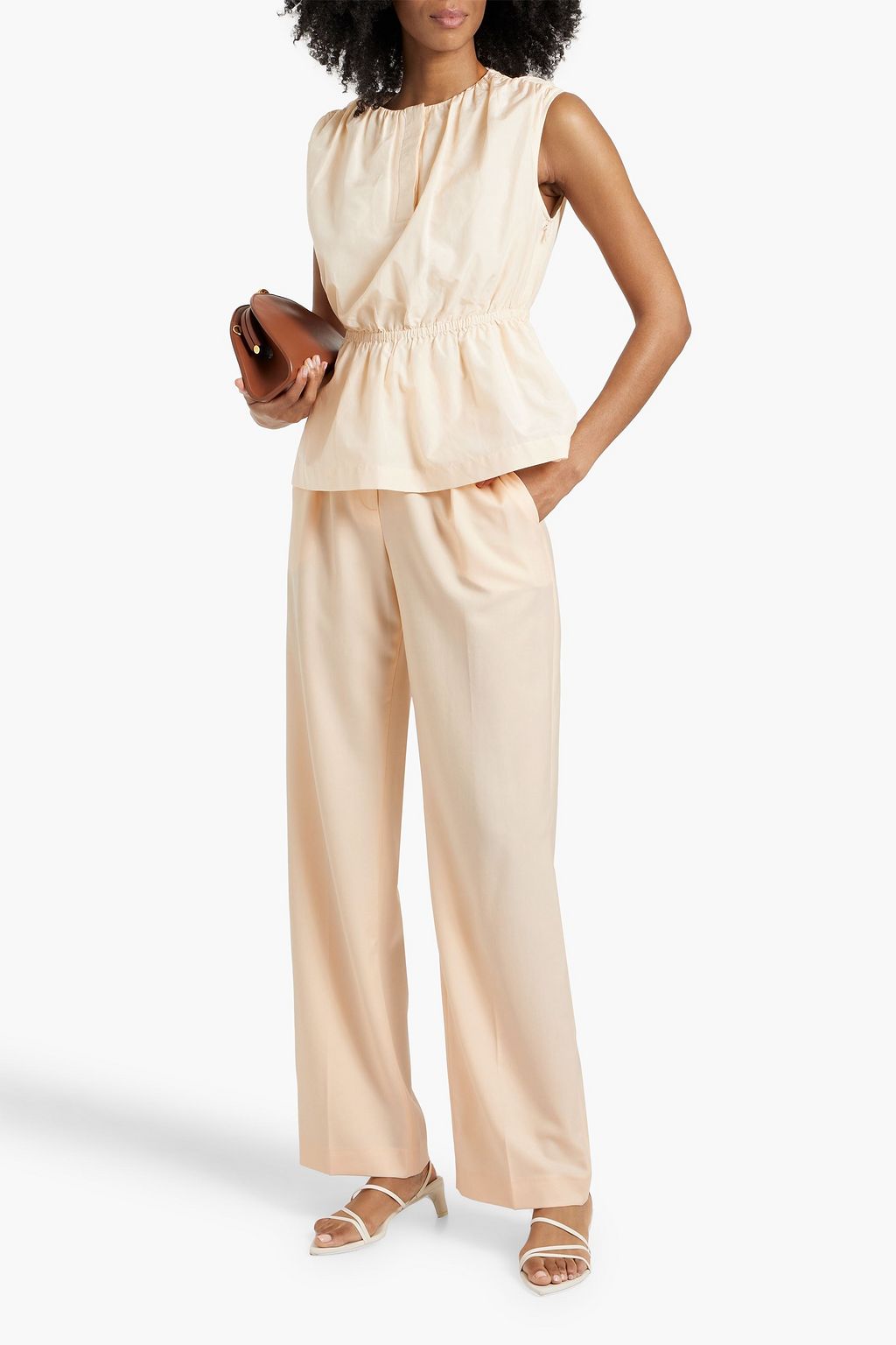 LOULOU STUDIO Athena cotton and silk-blend poplin top
