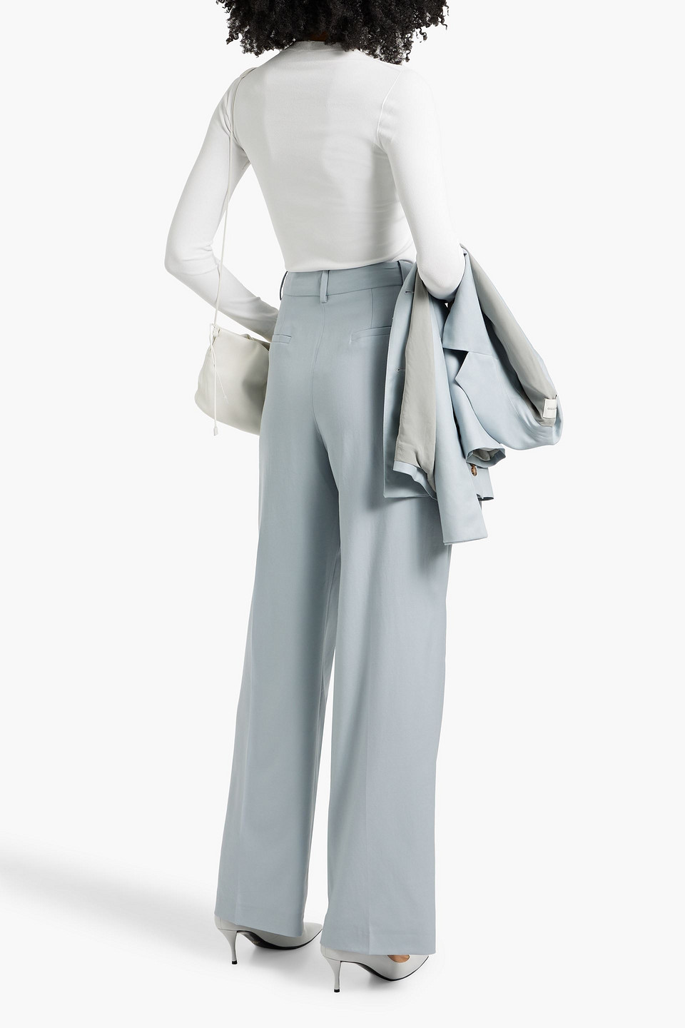 Loulou Studio Sbiru Wool-twill Straight-leg Pants In Sky Blue