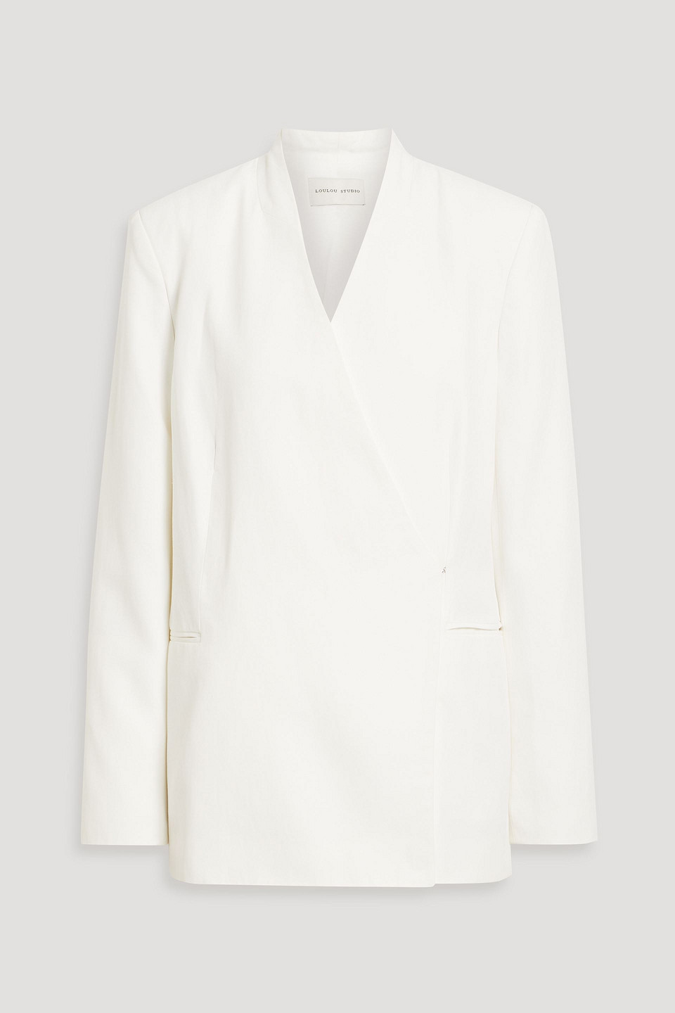 Loulou Studio Lahari Twill Blazer In Ivory
