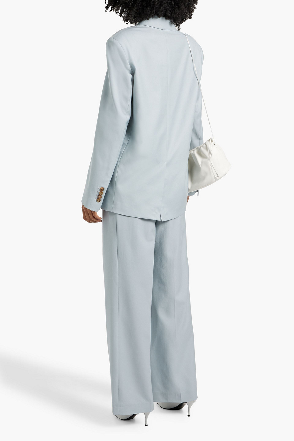 LOULOU STUDIO DONAU DOUBLE-BREASTED WOOL-TWILL BLAZER 