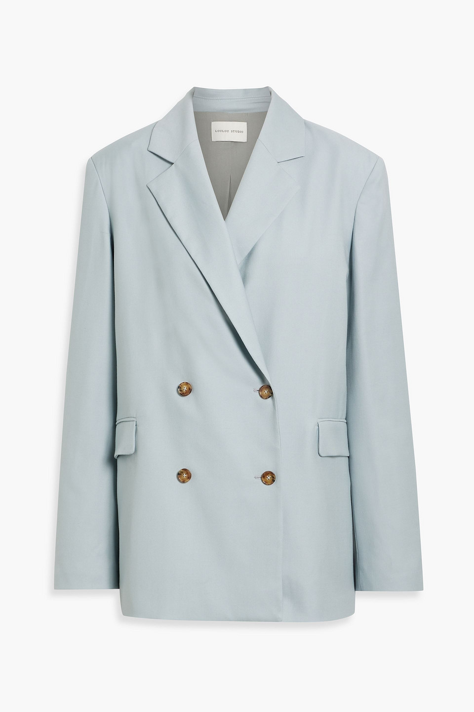 Loulou Studio Donau Double-breasted Wool-twill Blazer In Sky Blue