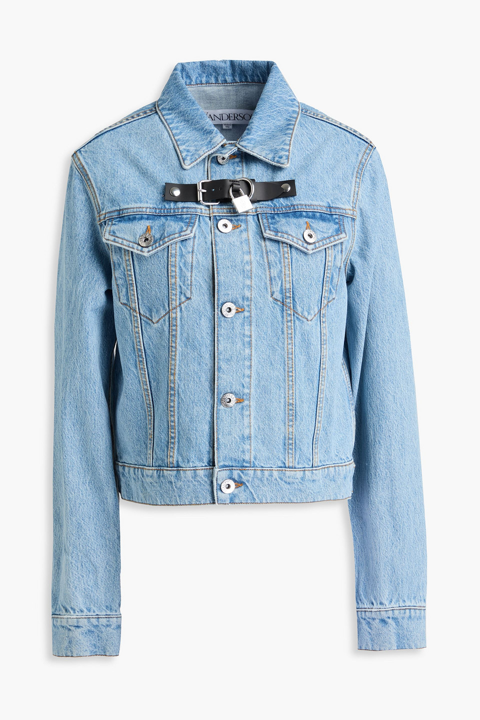 Jw Anderson Embellished Denim Jacket In Light Denim