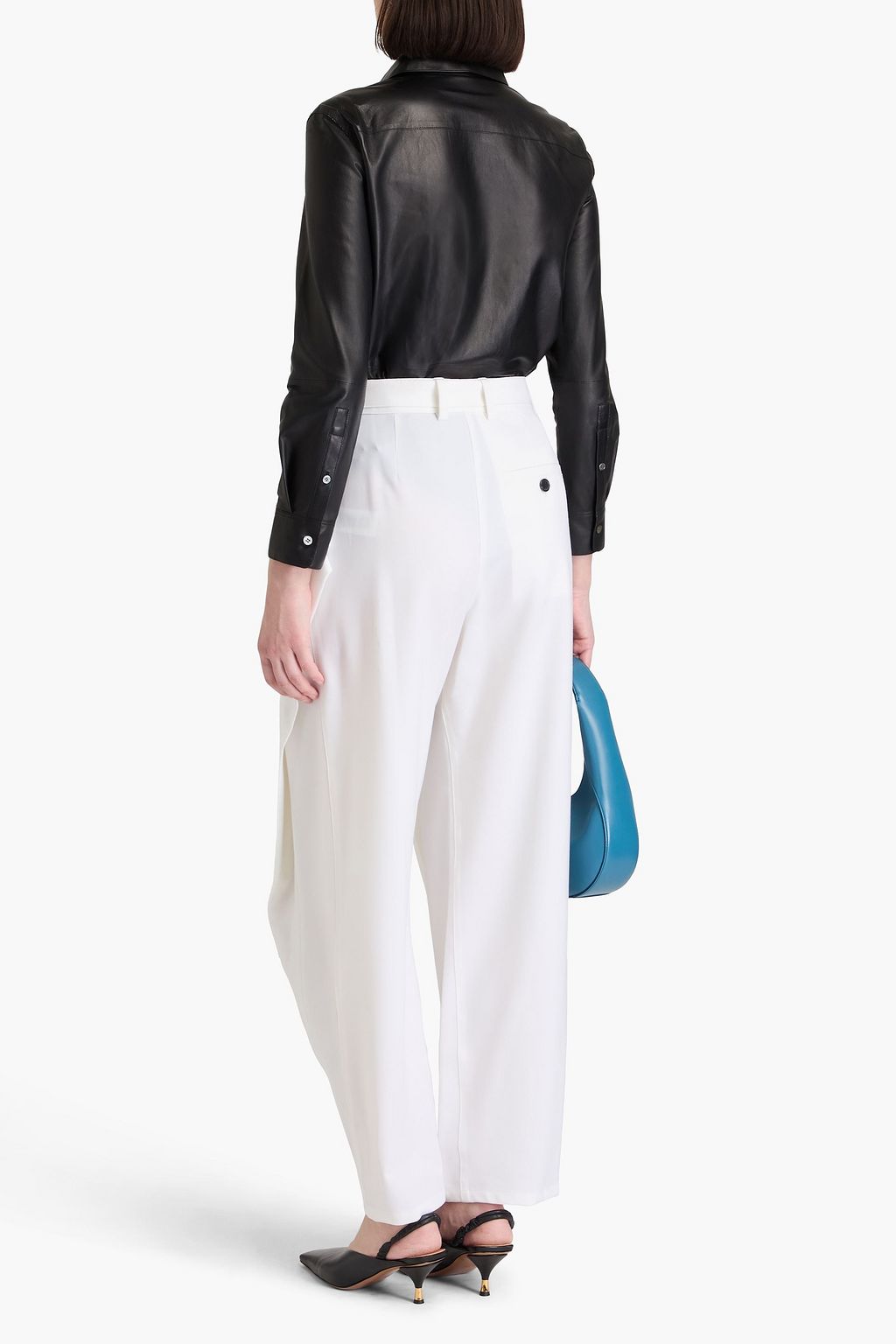 JW ANDERSON Buckle-embellished draped twill tapered pants