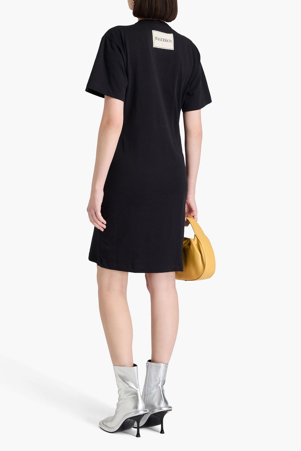 JW ANDERSON فستان قصير من الجيرسيه القطني مزين بزخارف