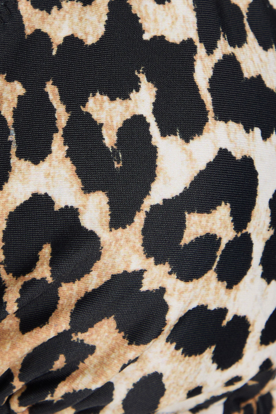 GANNI LEOPARD-PRINT TRIANGLE BIKINI TOP