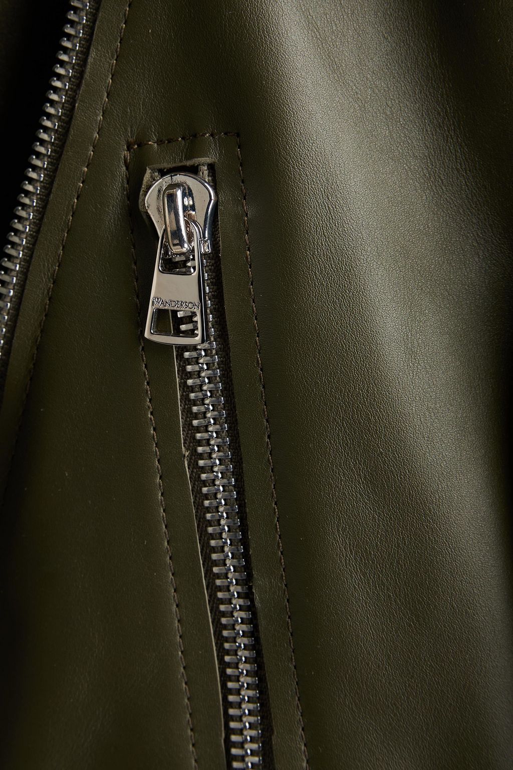 JW ANDERSON Leather hooded biker jacket