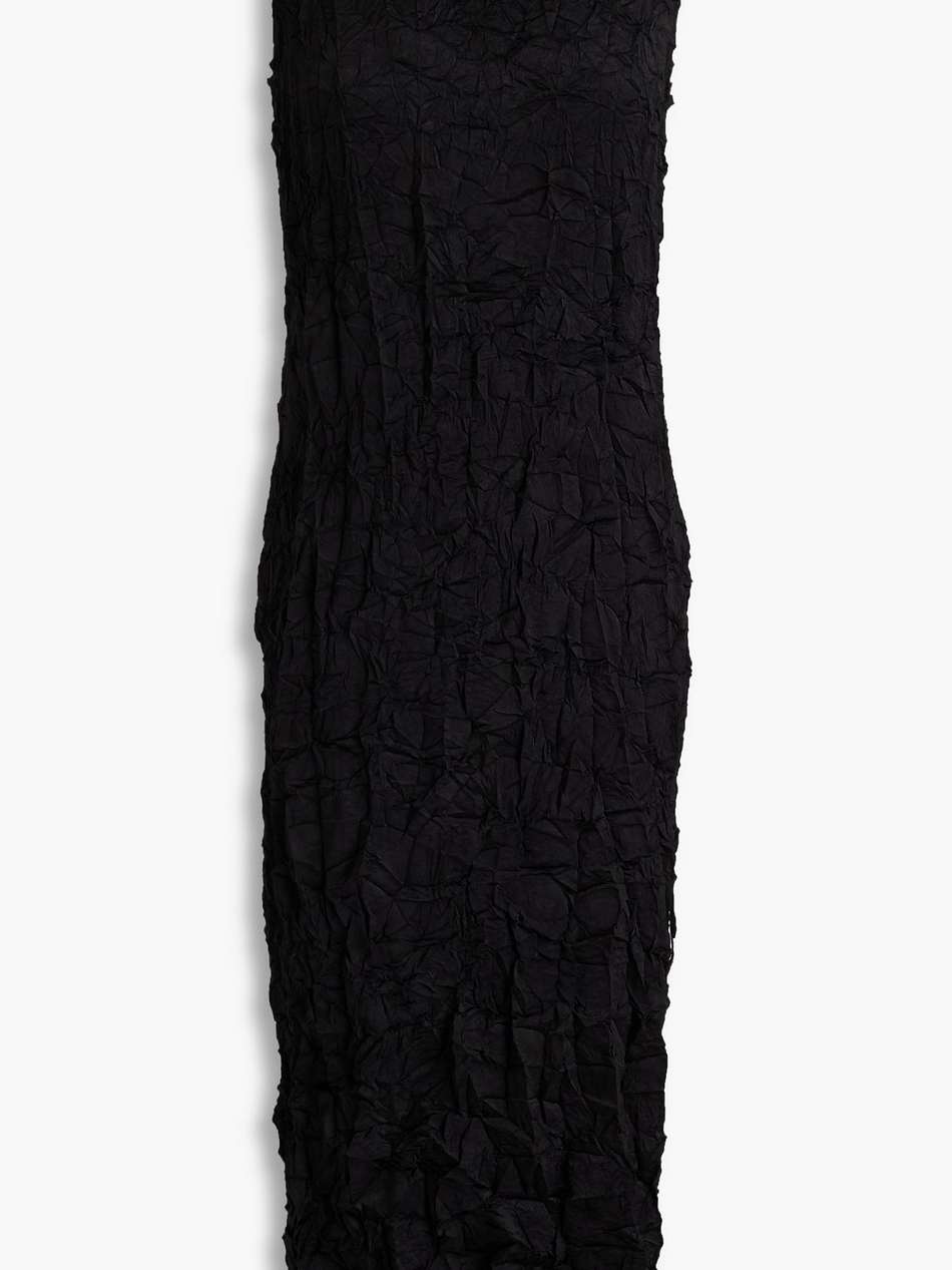 embellished crinkled satin midi dress
