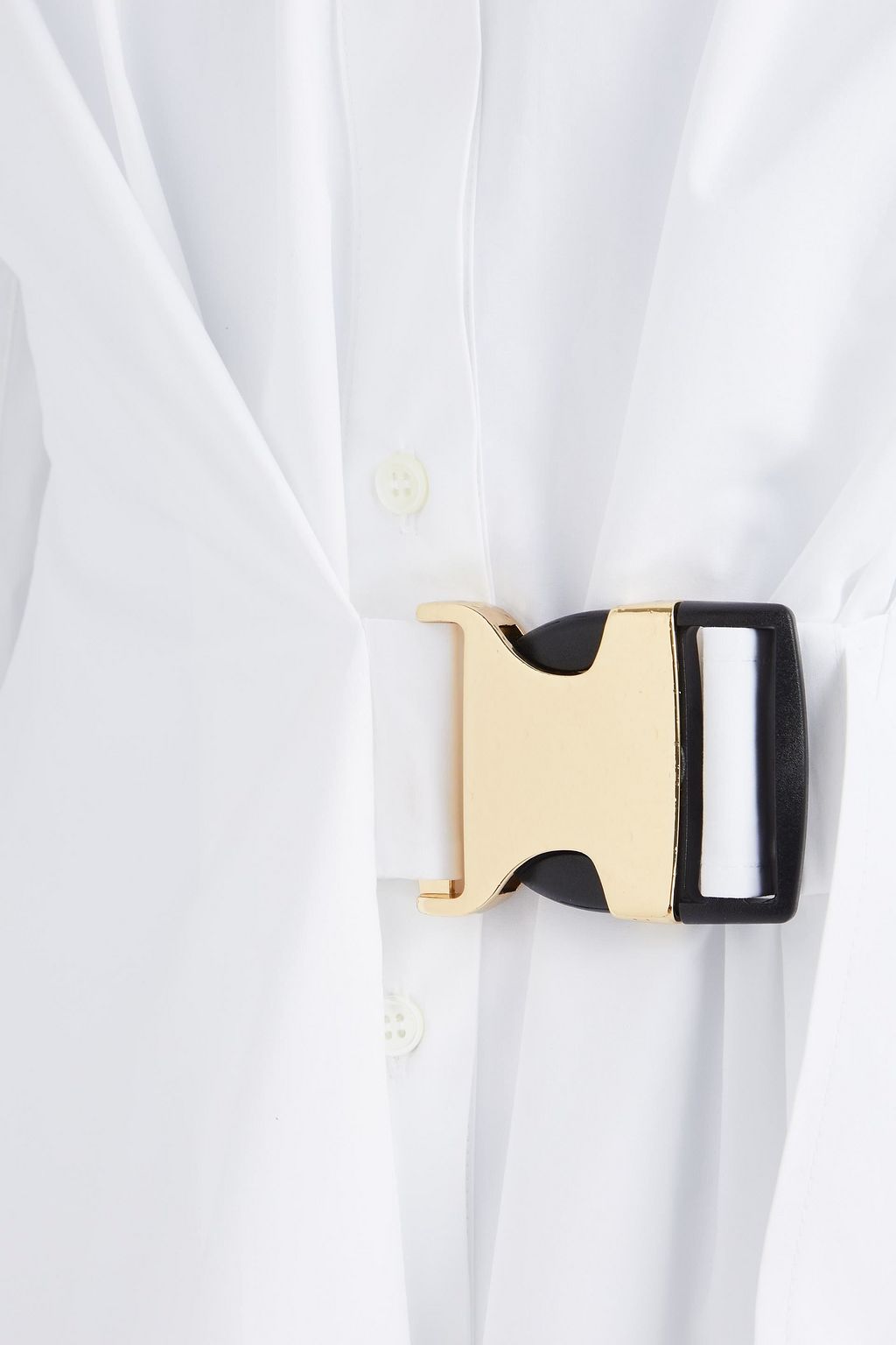 JW ANDERSON 버클 디테일 코튼 포플린 미디 셔츠 드레스
