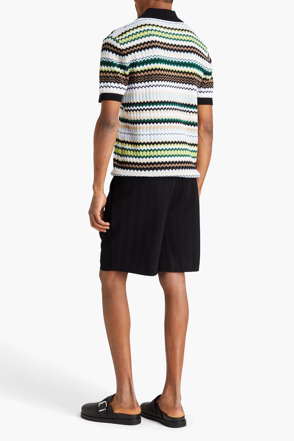 MISSONI 크로셰 니트 코튼 폴로 셔츠
