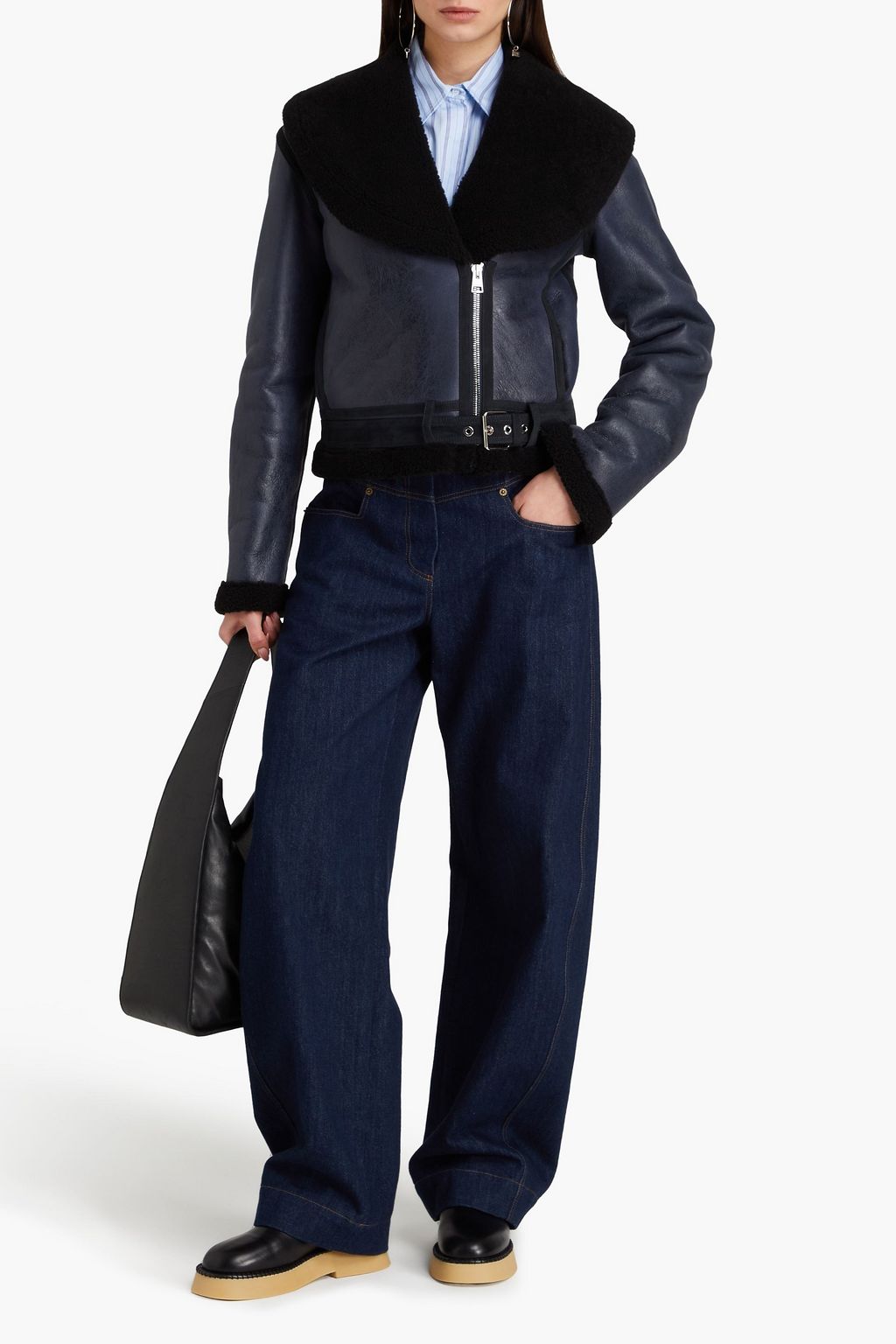 JW ANDERSON جاكيت بايكر مصنوع من صوف ناعم