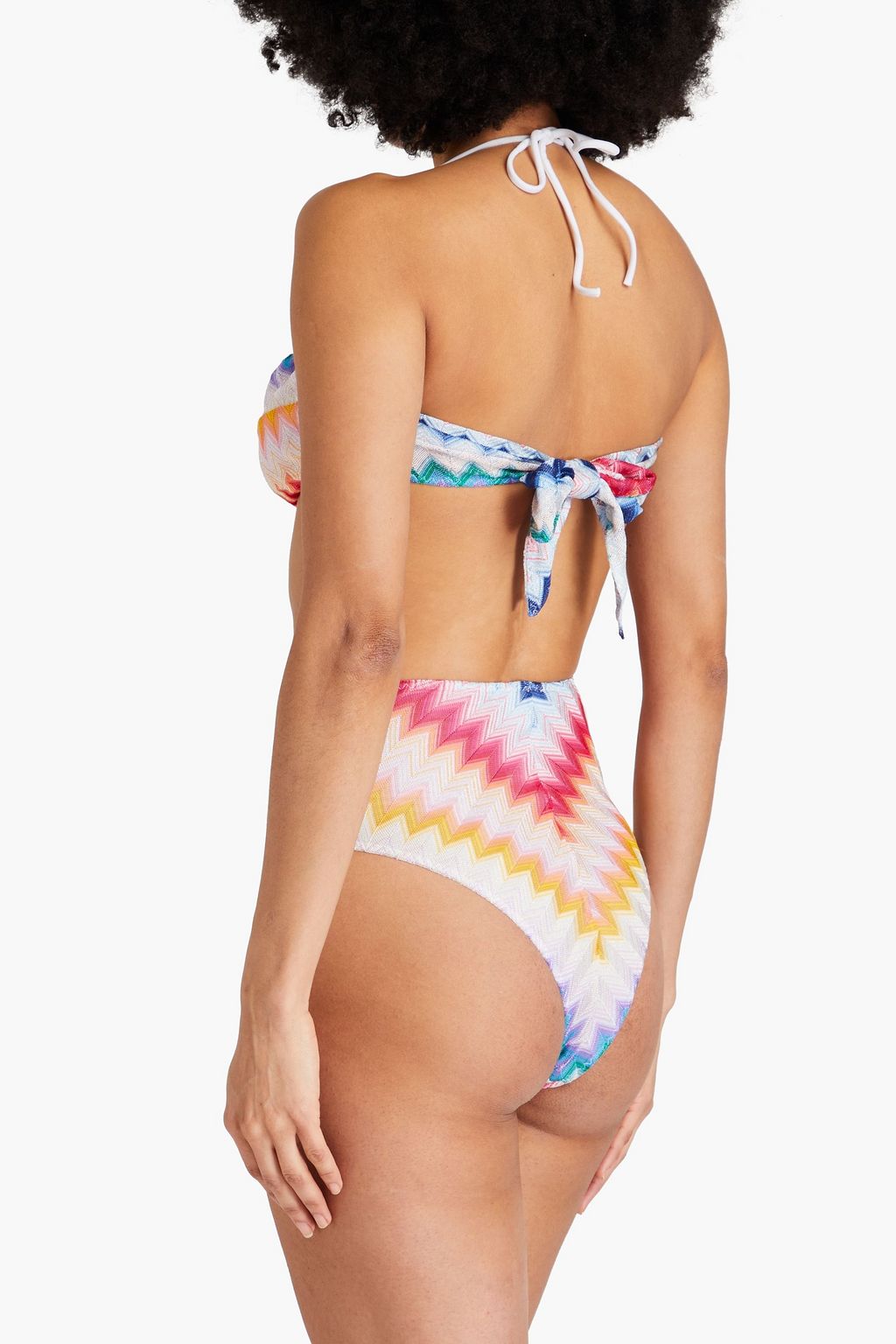 MISSONI Crochet-knit bandeau bikini