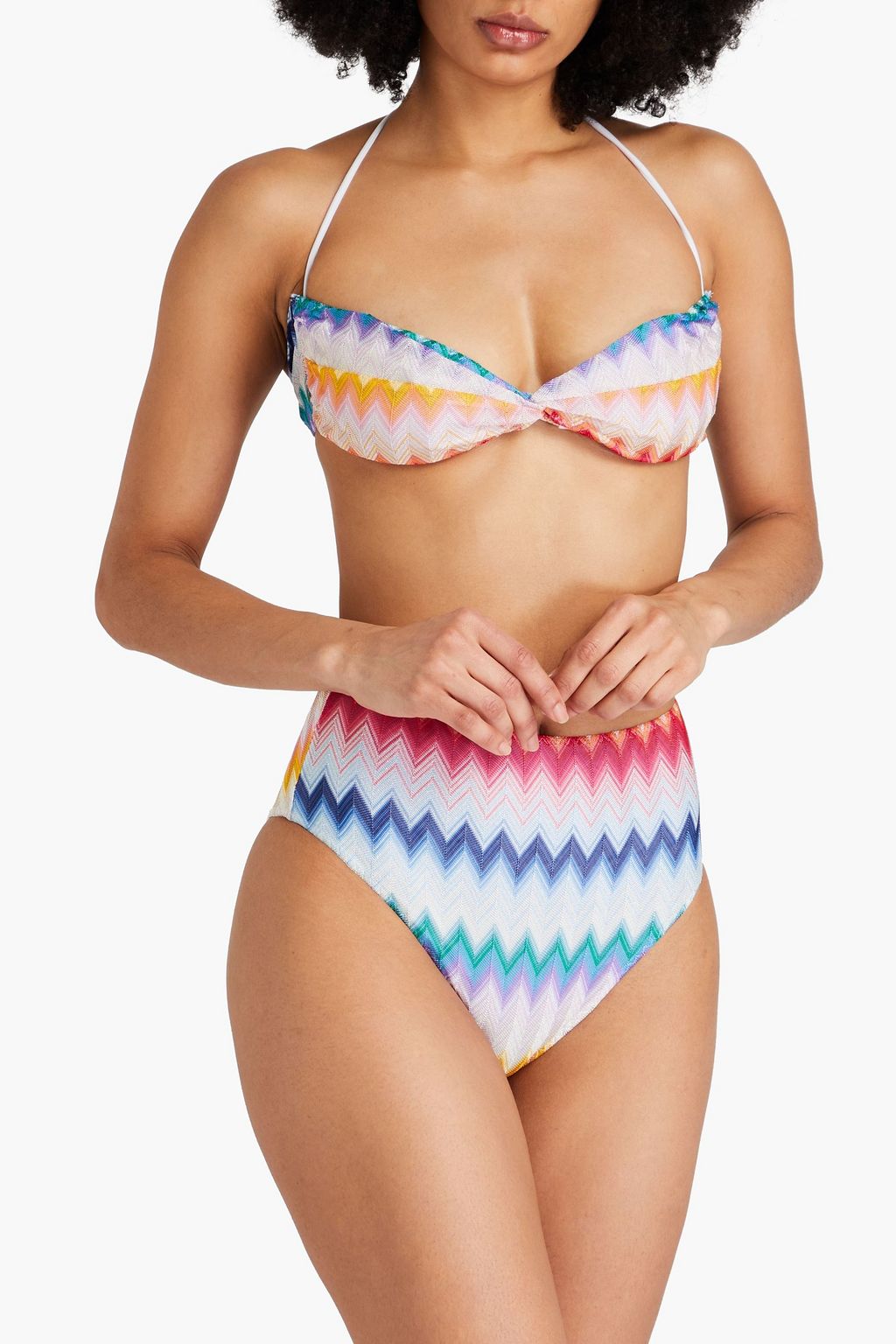 MISSONI Crochet-knit bandeau bikini