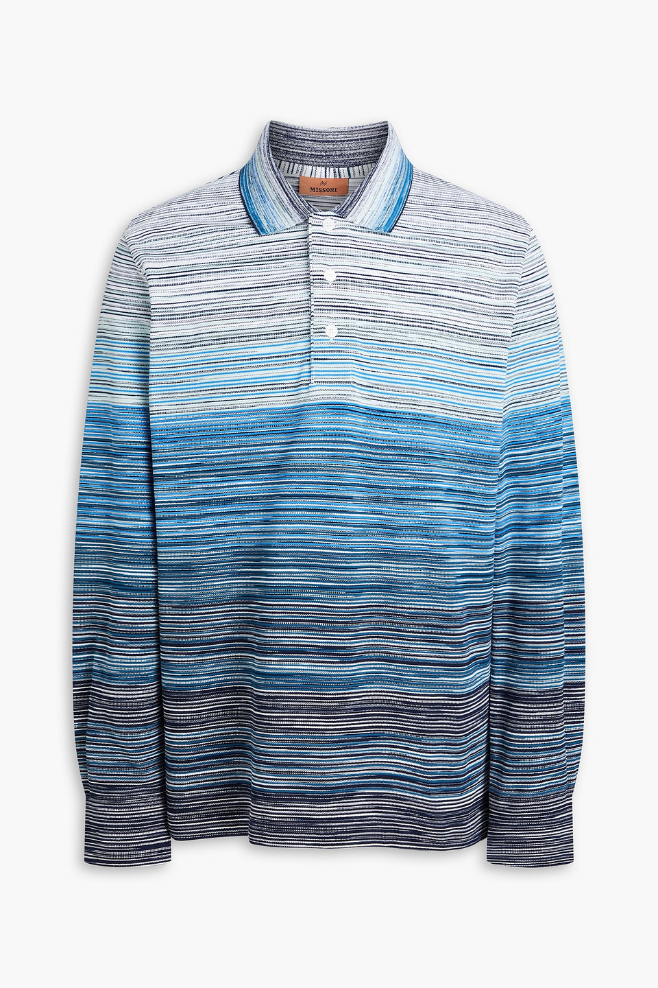 Missoni Space-dyed Cotton Polo Shirt In Azure