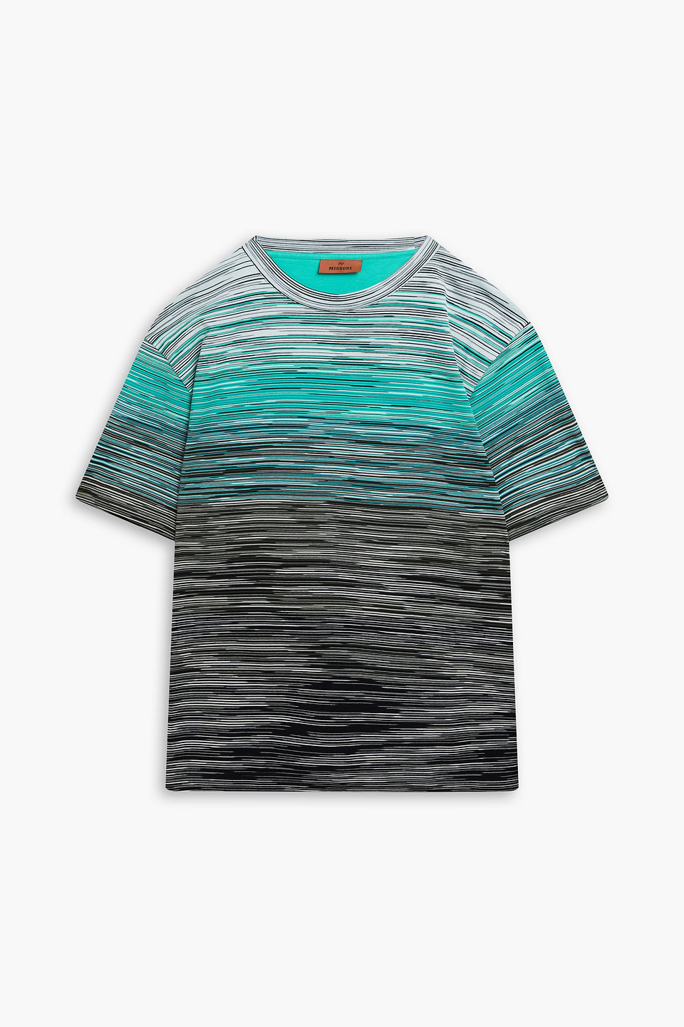 Missoni Space-dyed Cotton-jersey T-shirt In Turquoise