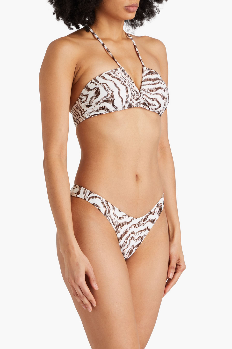  Ganni - Bikini-höschen Mit Print - Braun - Eu 36 