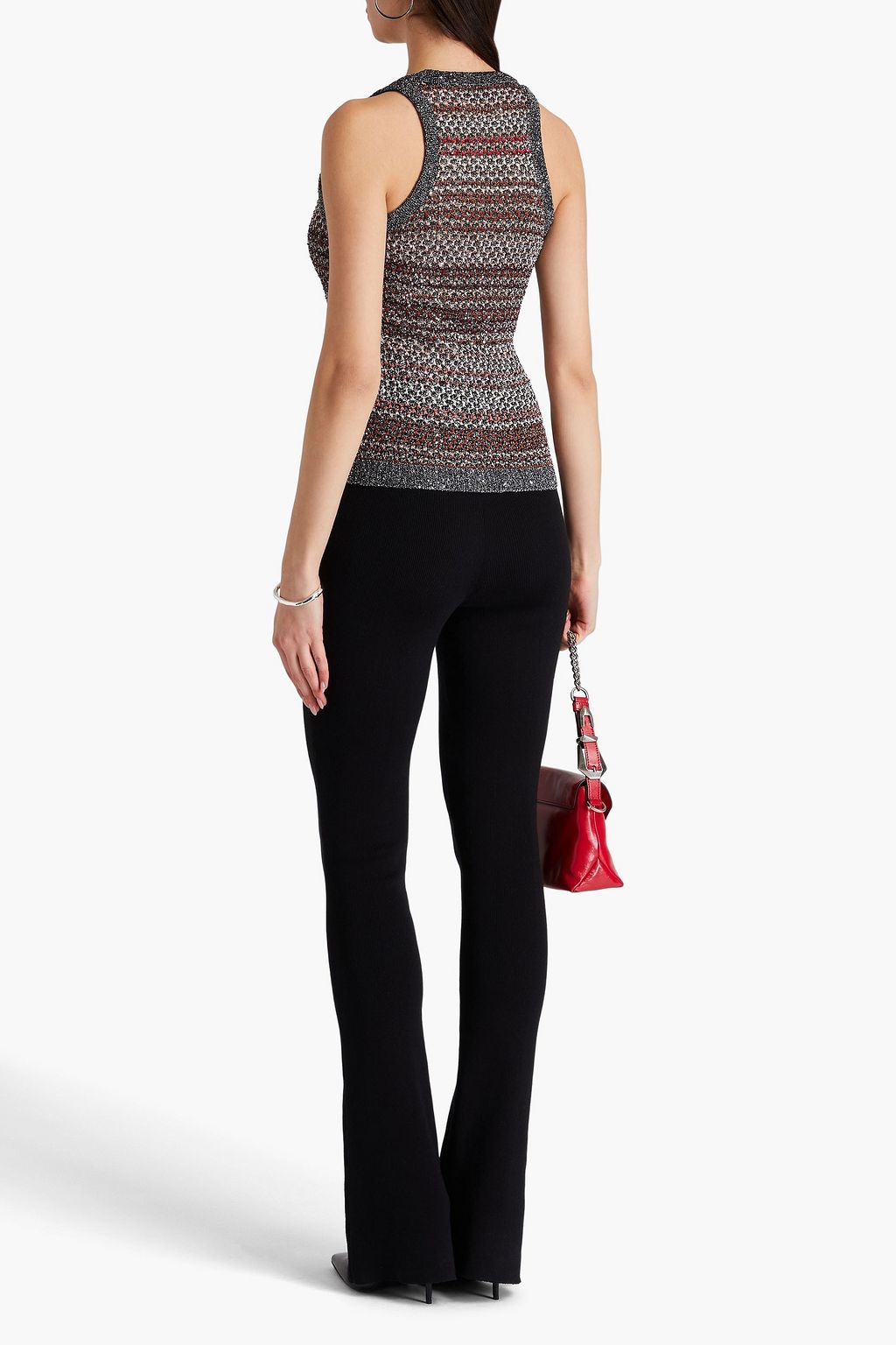 MISSONI 메탈릭 크로셰 니트 탱크탑
