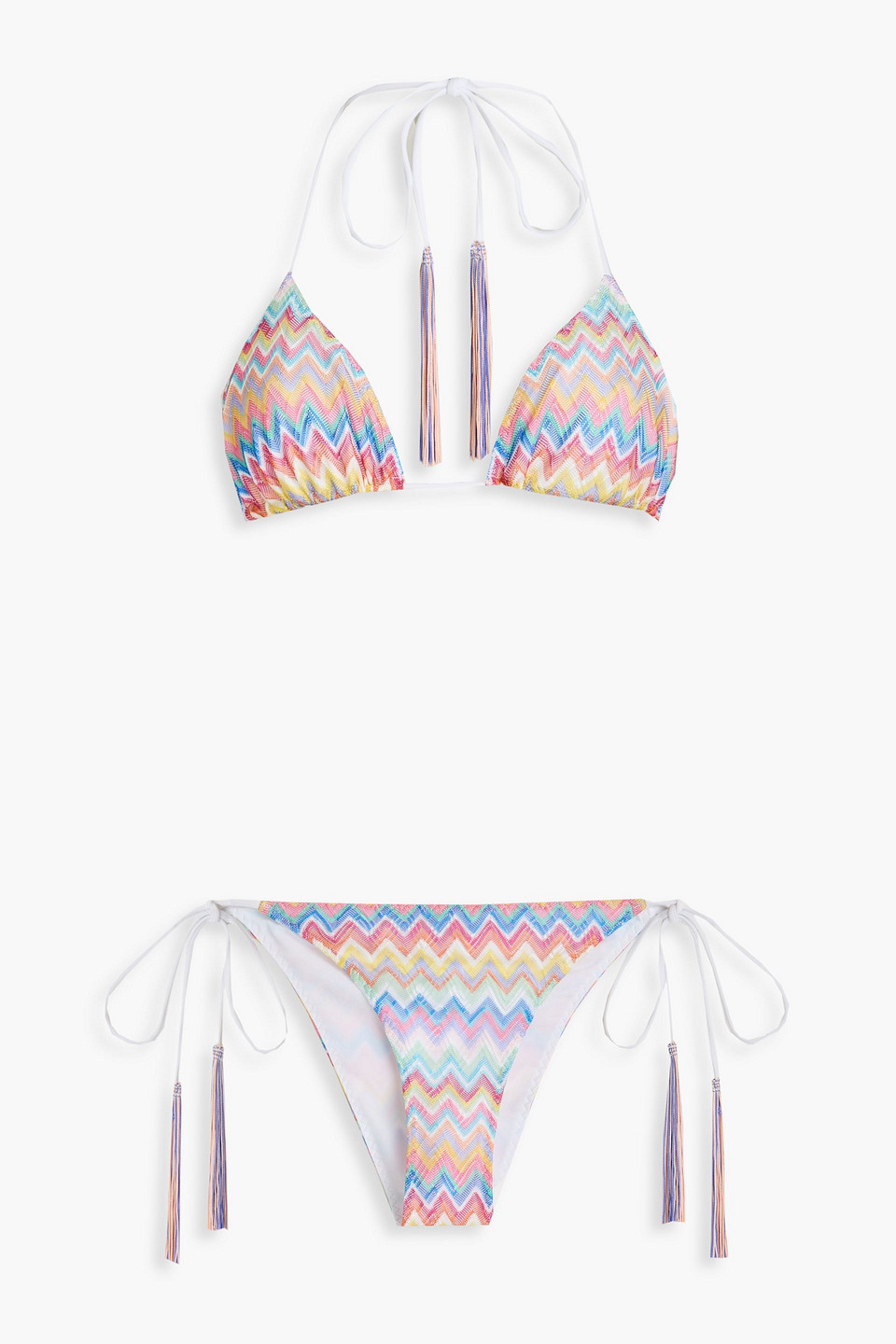 MISSONI CROCHET-KNIT TRIANGLE BIKINI