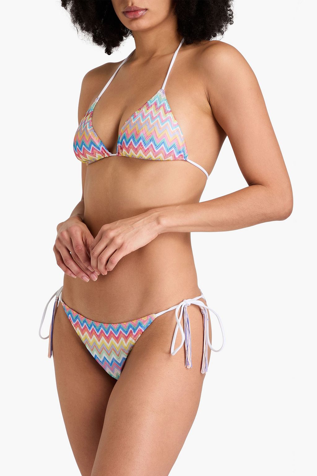 MISSONI Crochet-knit triangle bikini