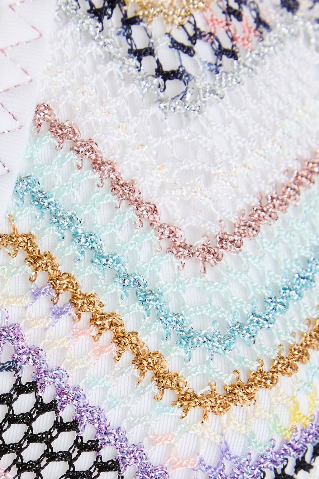 MISSONI Metallic crochet-knit triangle bikini
