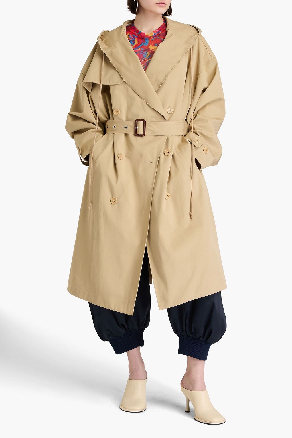 JW ANDERSON コットンギャバジン フード付きトレンチコート