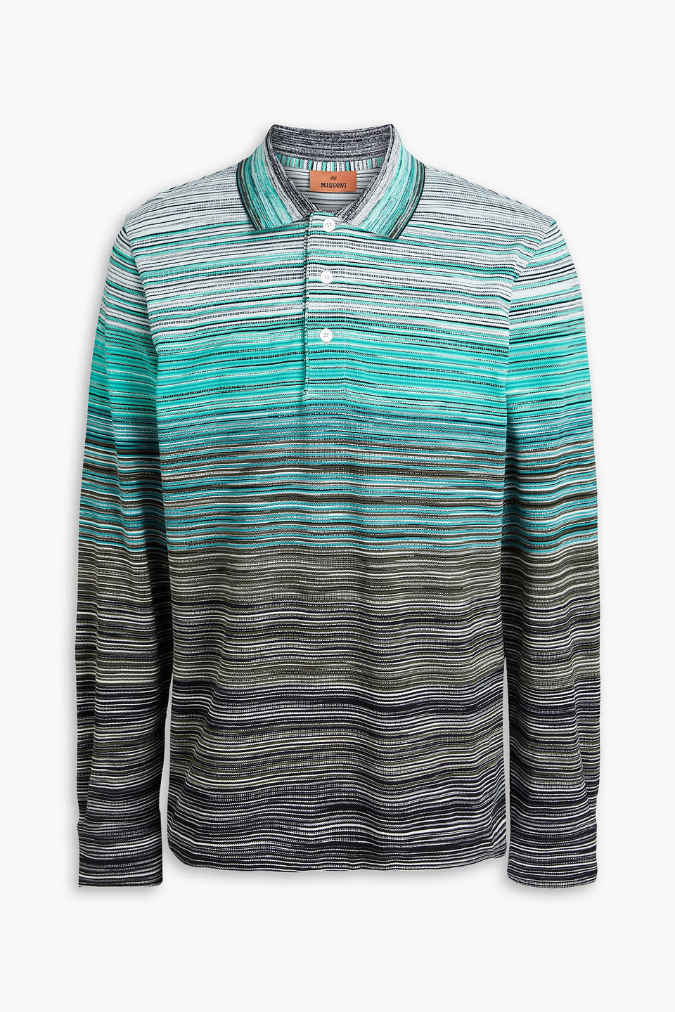 Missoni Space Dyed Cotton Polo Shirt In Green