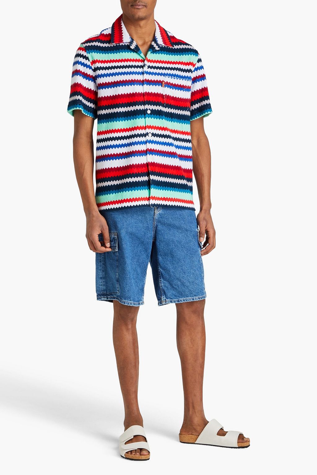 MISSONI قميص من قماش التيري من مزيج من القطن مزين بطبعات