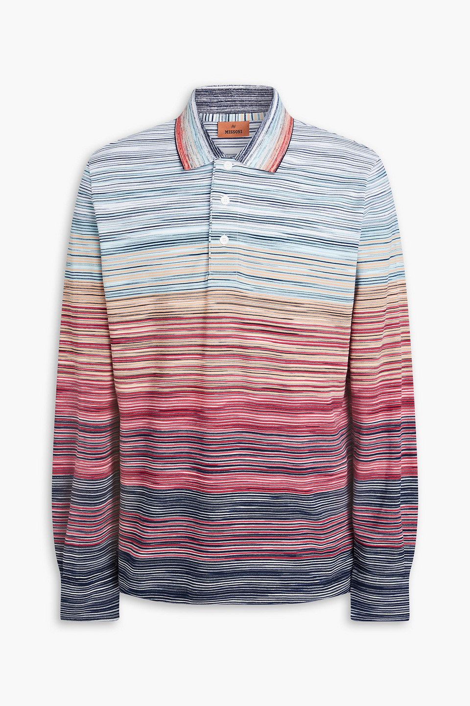 Missoni Space-dyed Cotton Polo Shirt In Red
