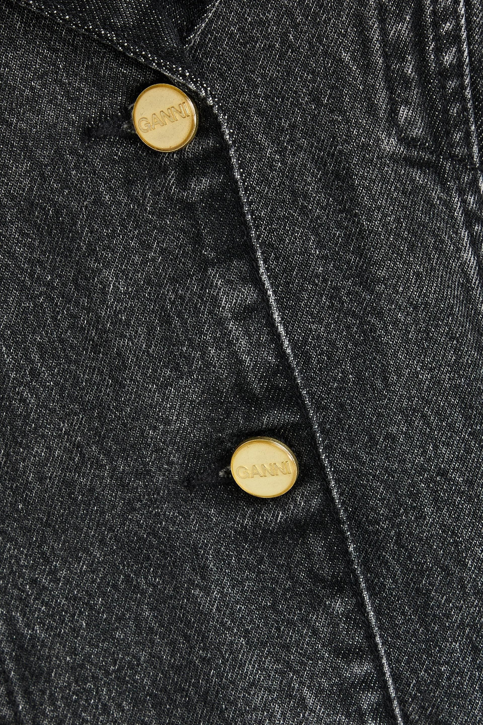 Shop Ganni Denim Jacket In Dunkelgrau