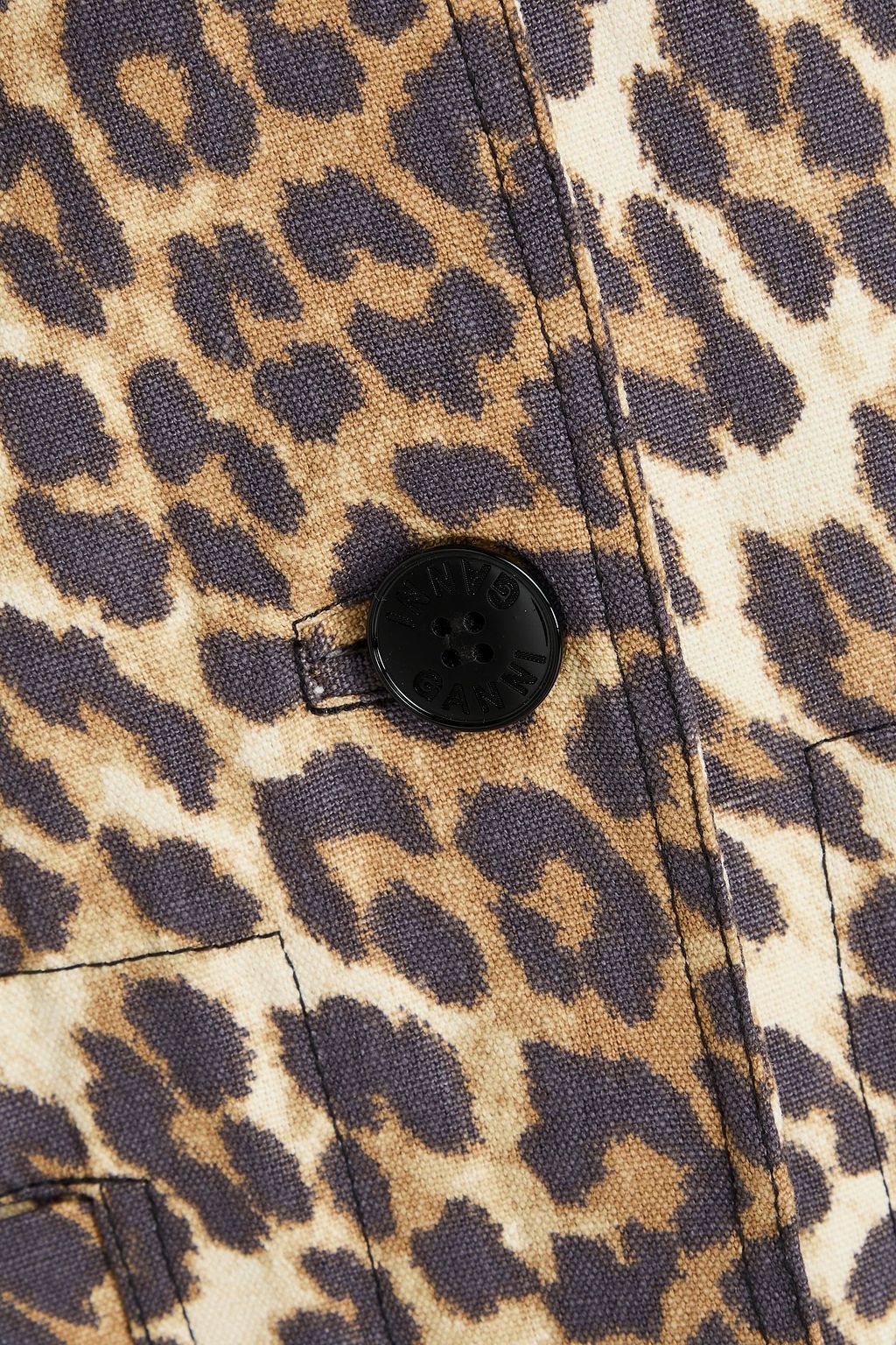 GANNI Leopard-print canvas coat
