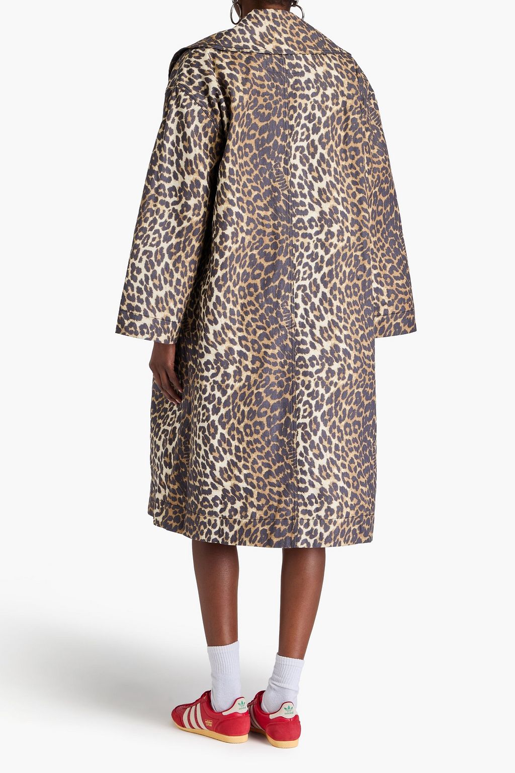 GANNI Leopard-print canvas coat