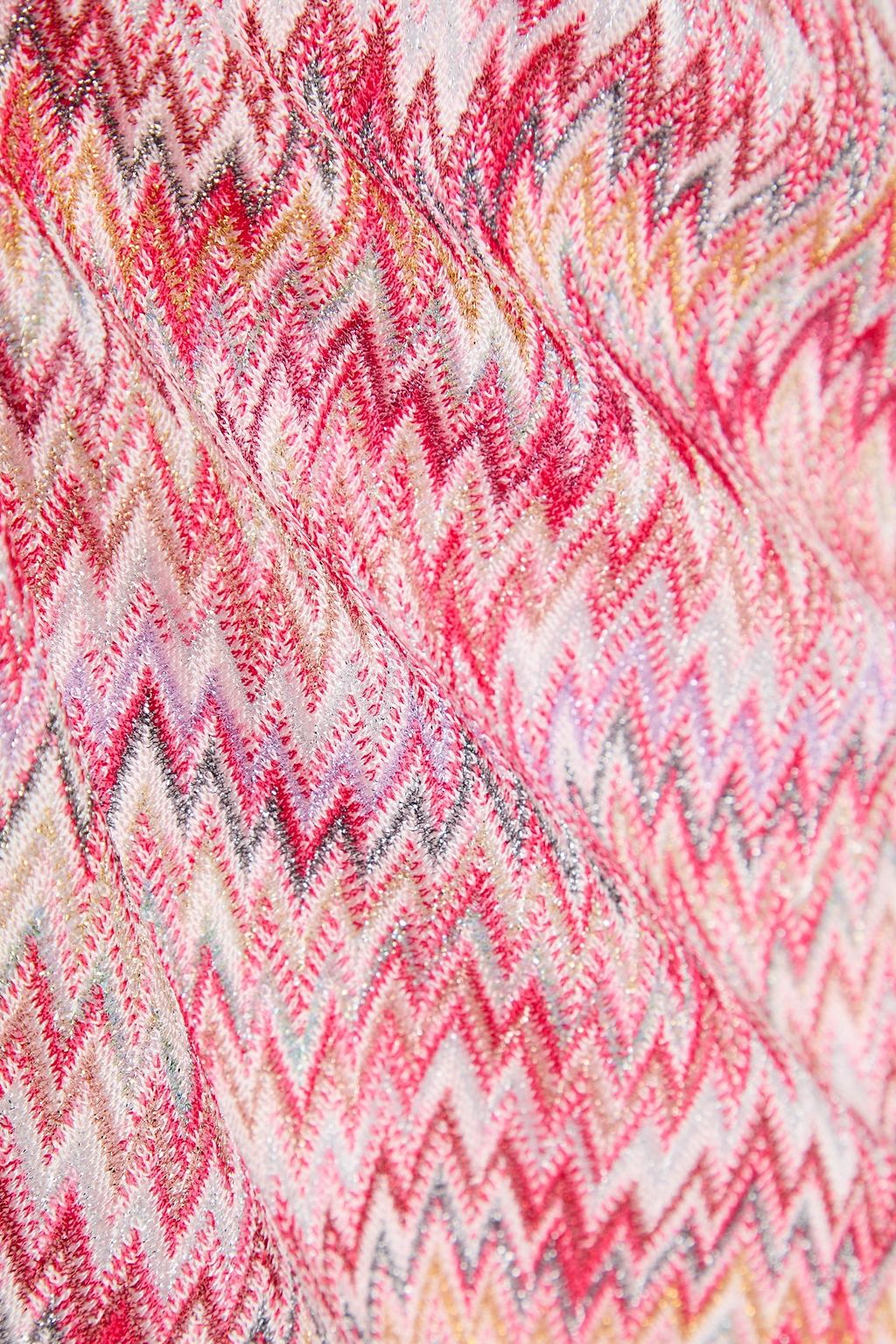 MISSONI تنورة قصيرة من نسيج بحبكة كروشيه بلون معدني