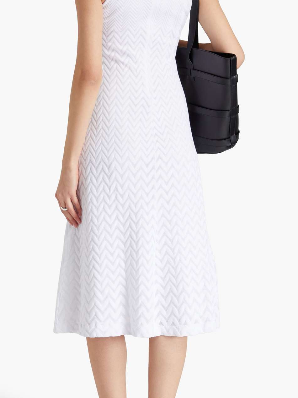 crochet-knit cotton-blend midi dress