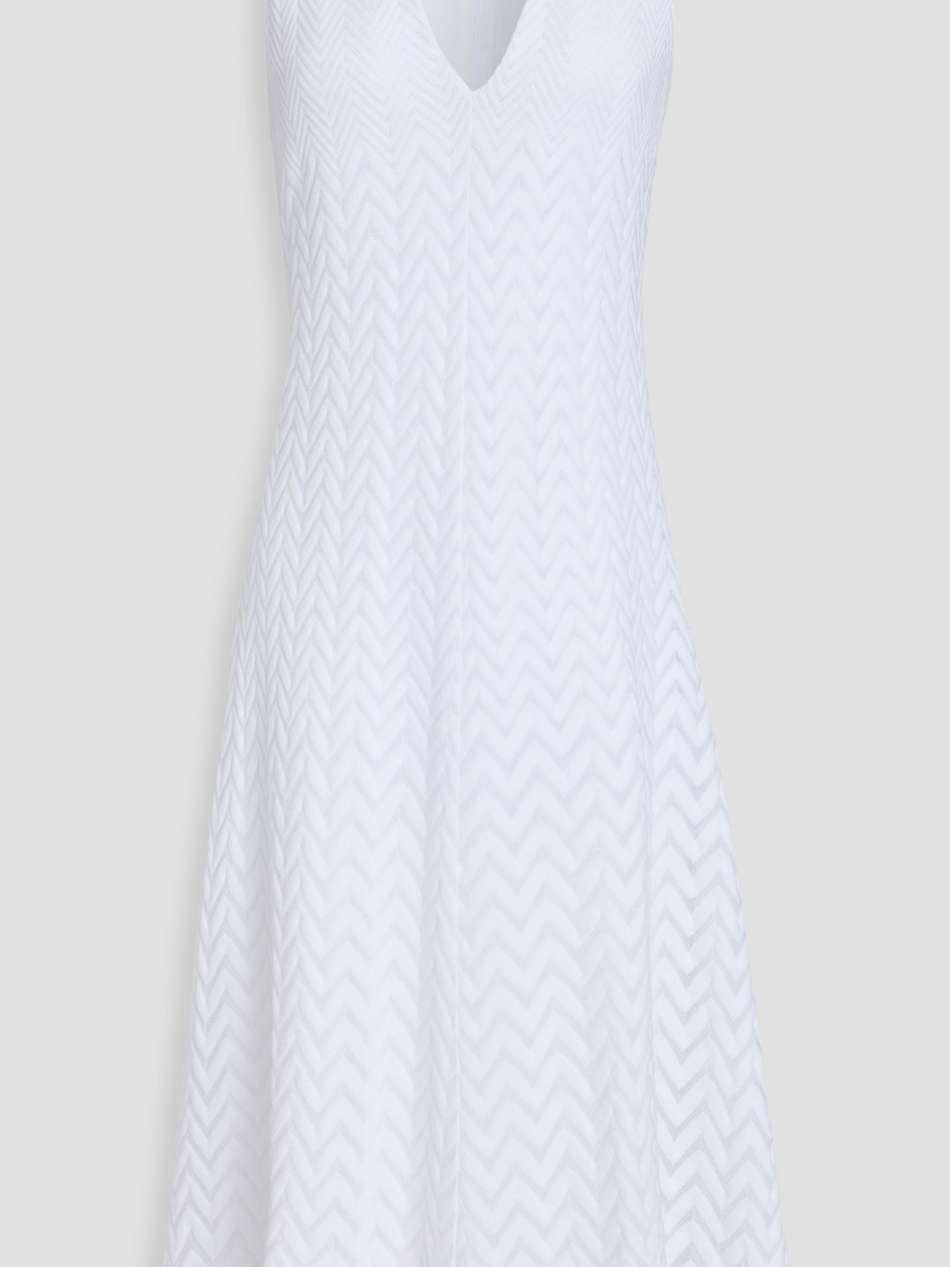 crochet-knit cotton-blend midi dress