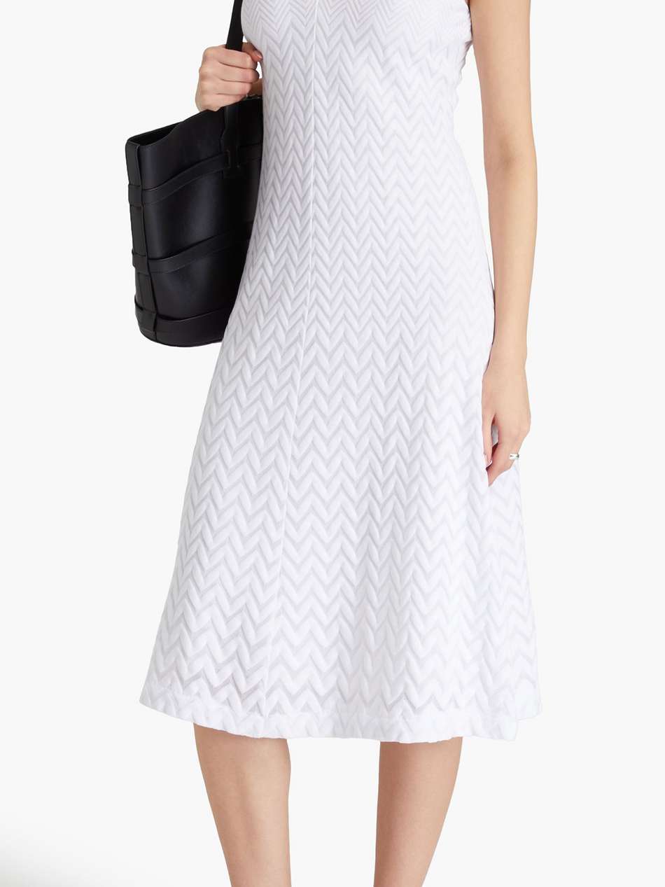 crochet-knit cotton-blend midi dress