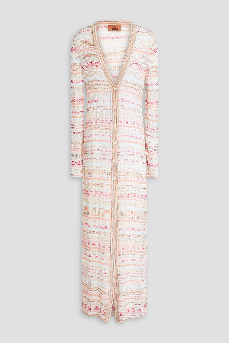 Missoni - Space-dyed ribbed-knit cardigan - Orange - IT 42