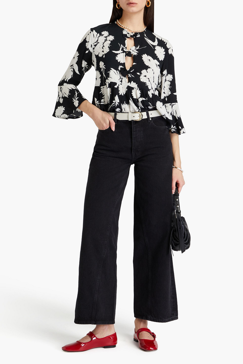 GANNI HIGH-RISE WIDE-LEG JEANS