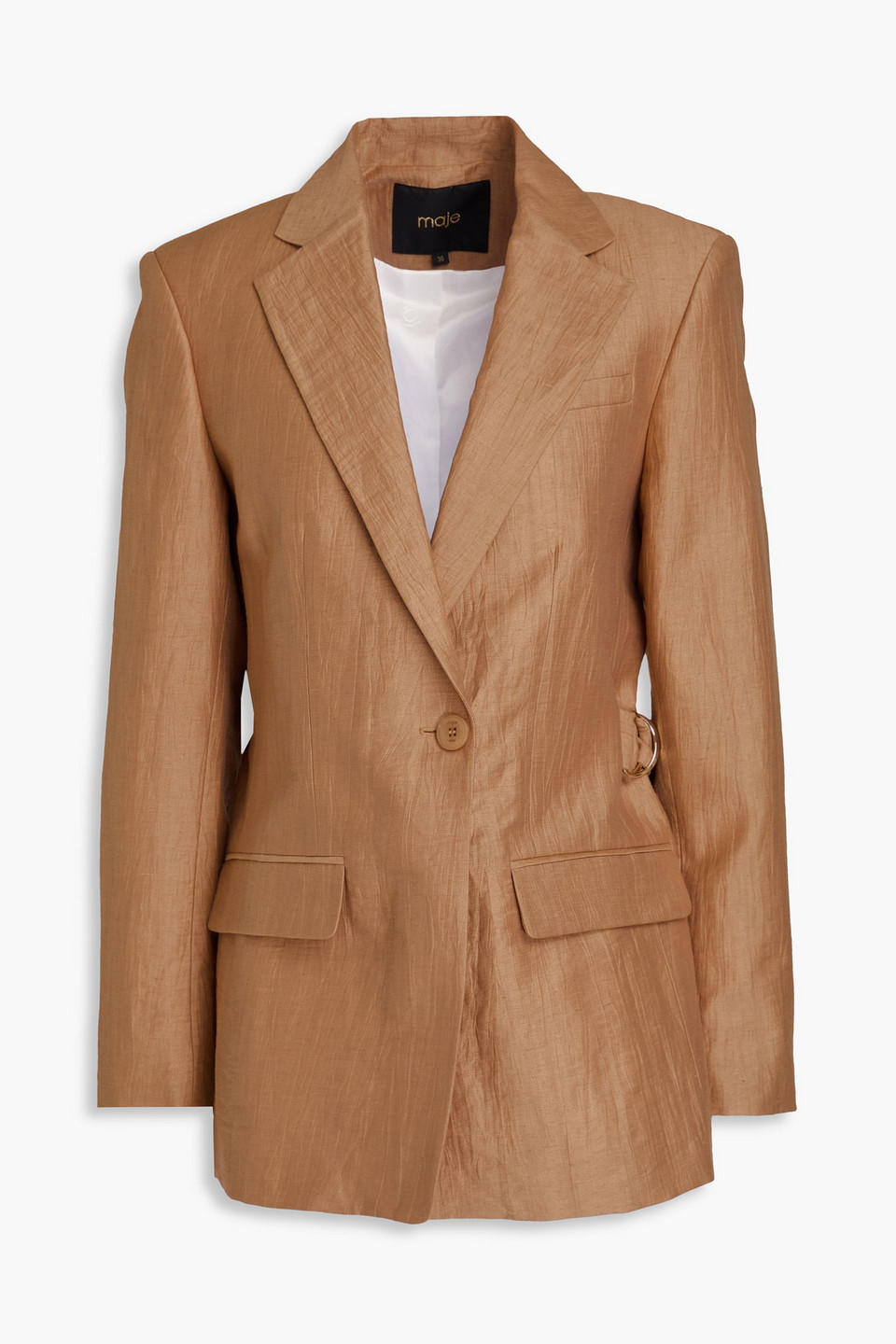 Maje Blazer Aus Twill In Knitteroptik In Hellbraun