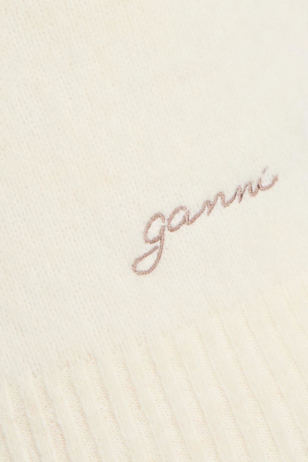 GANNI كنزة رياضية من مزيج صوف الألبكة بتأثير مزموم