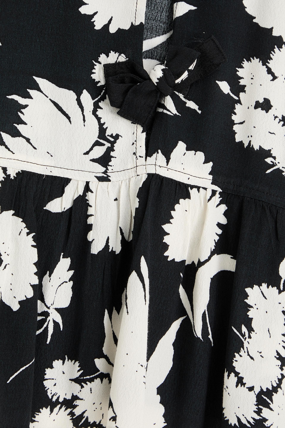 Ganni Floral-print Ecovero™-blend Crepe Peplum Blouse In Black