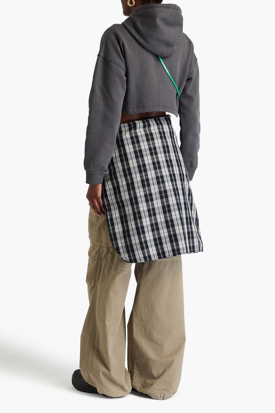 GANNI CROPPED HOODIE AUS FLEECE AUS EINER BAUMWOLLMISCHUNG MIT VERZIERUNG