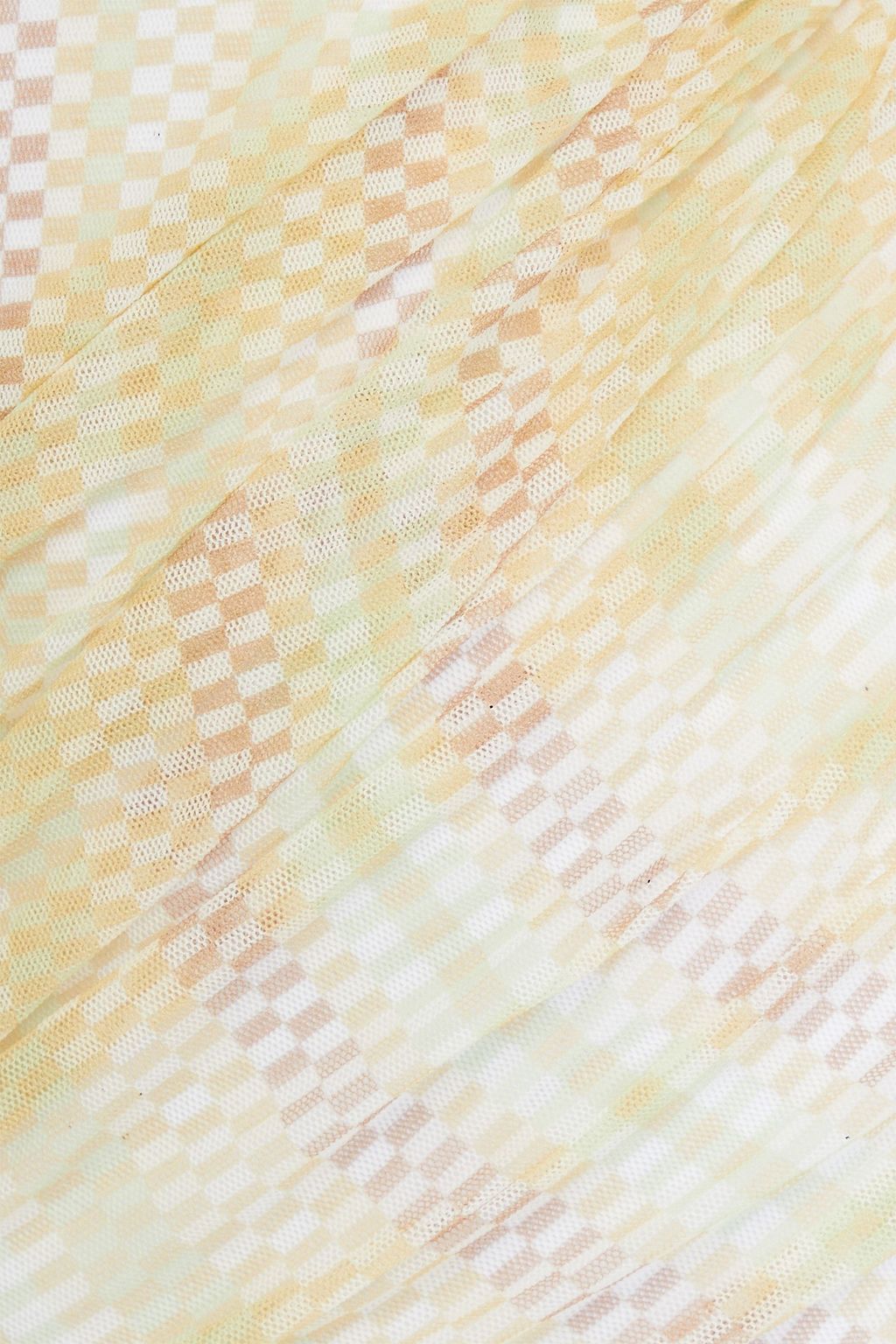MISSONI فستان طويل بياقة طويلة وبتصميم شبكي بطبعة مربعات وبتأثير مزموم