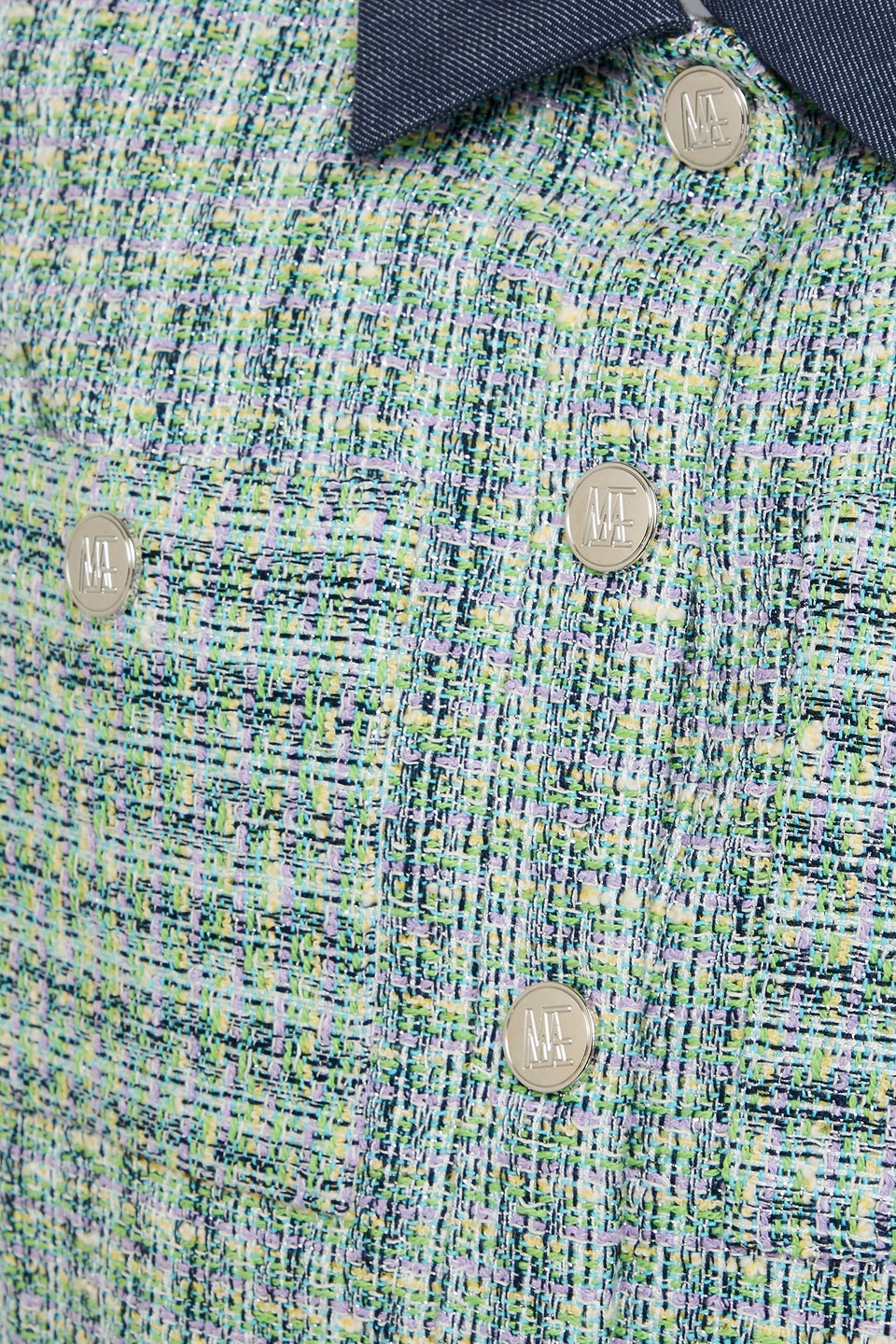 Maje Cropped Jacke Aus Metallic-tweed In Bunt